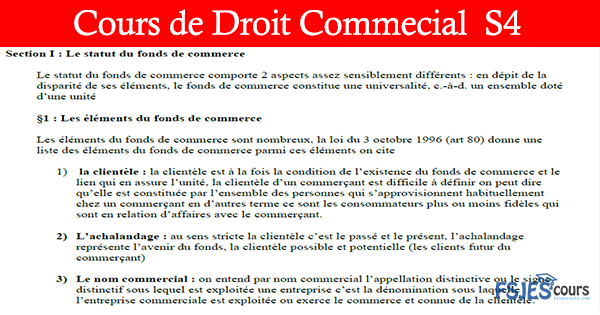 Cours De Droit Commercial
