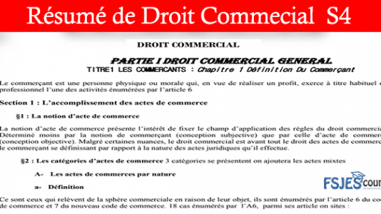 Cours De Droit Commercial S4 Pdf - FSJES Cours