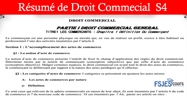 Droit Commercial résumé s4