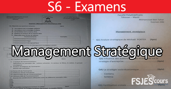 Management stratégique examens