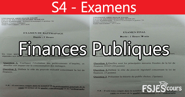 Finances publiques examens S4