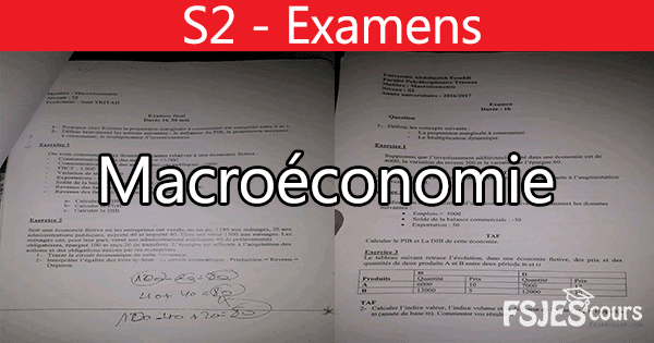 Examens Macroéconomie