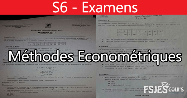 Examens méthodes econométriques s6