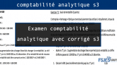 Examen comptabilité analytique avec corrigé s3 pdf
