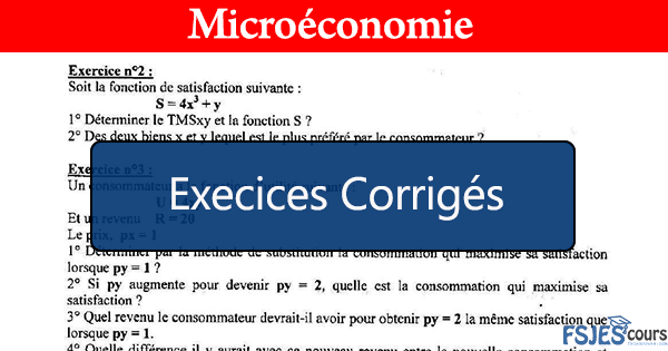 Exercices corrigés en microéconomie