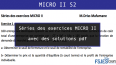 Séries des exercices MICRO II