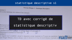 TD avec corrigé de statistique descriptive s1 pdf