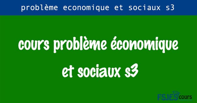 cours problème économique et sociaux s3