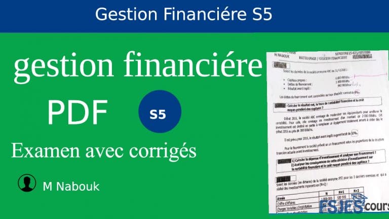 Gestion financière examen s5 avec corrigé pdf 