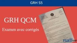 Examen QCM GRH S5 avec solution PDF