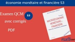  QCM économie monétaire et financière s3